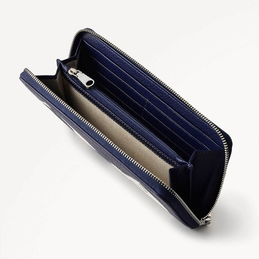 Mountain Wanderers Leather Zip Around Wallet in Evenfall - 110221