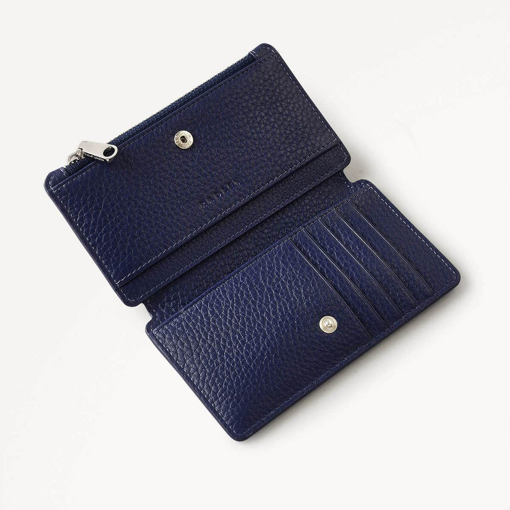 Mountain Wanderers Leather Medium Ziptop Wallet in Evenfall - 110222
