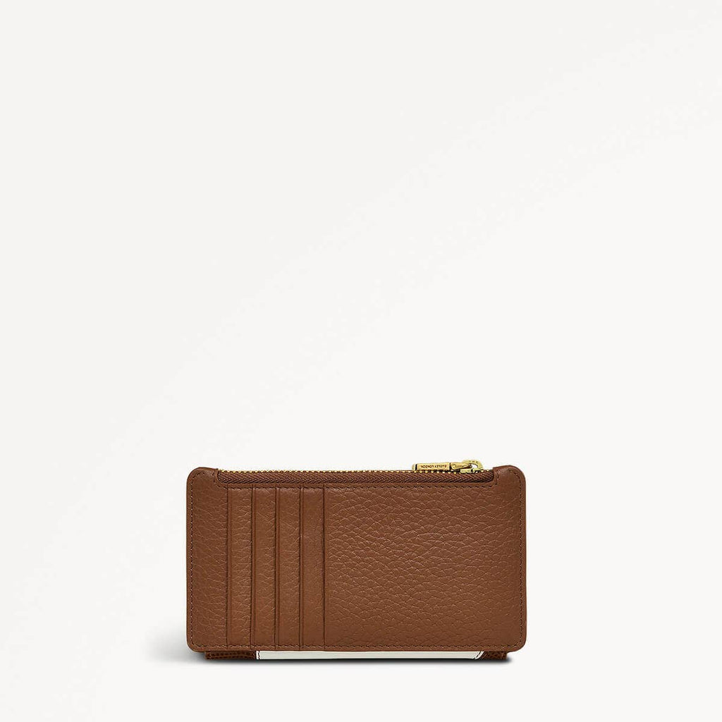Mountain Wanderers Leather Medium Ziptop Wallet in Saddle - 110224