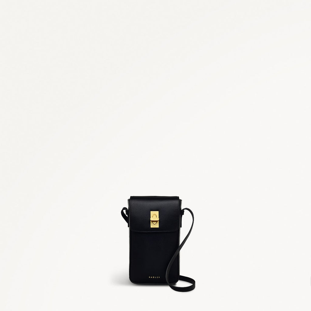 Threadneedle Street Leather Medium Phone Crossbody in Black - 110225