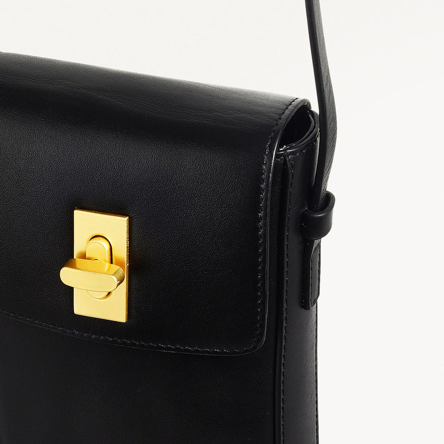 Threadneedle Street Leather Medium Phone Crossbody in Black - 110225