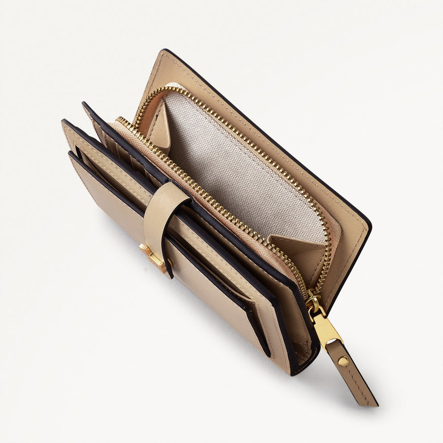 Newick Road Leather Large Bifold Wallet in Stone - 110226