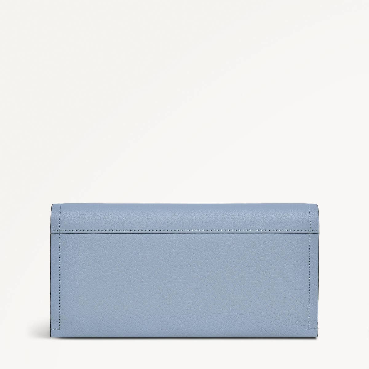 Oak Street Leather Large Flapover Wallet in Smoke Blue - 110230