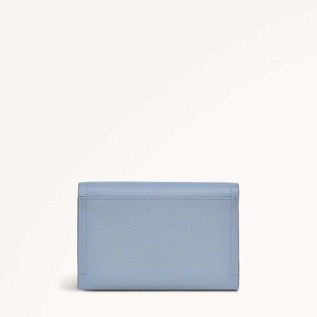 Oak Street Leather Medium Flapover Wallet in Smoke Blue - 110231