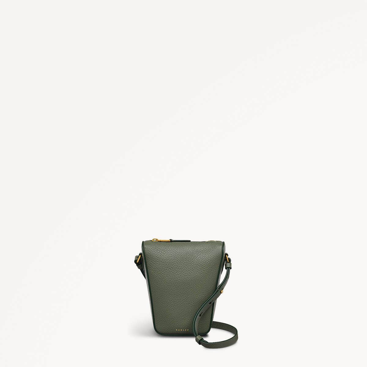 Oak Street Leather Medium Phone Crossbody in Dark Olive - 110232
