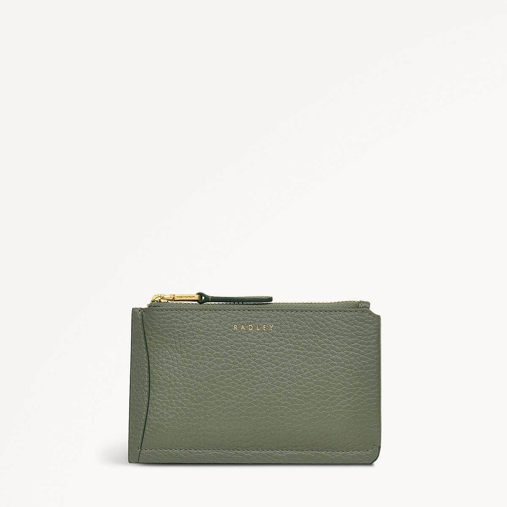 The Chancery Leather Ziptop Coin Purse in Dark Olive - 110234