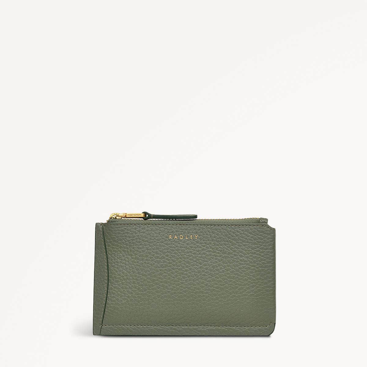The Chancery Leather Ziptop Coin Purse in Dark Olive - 110234