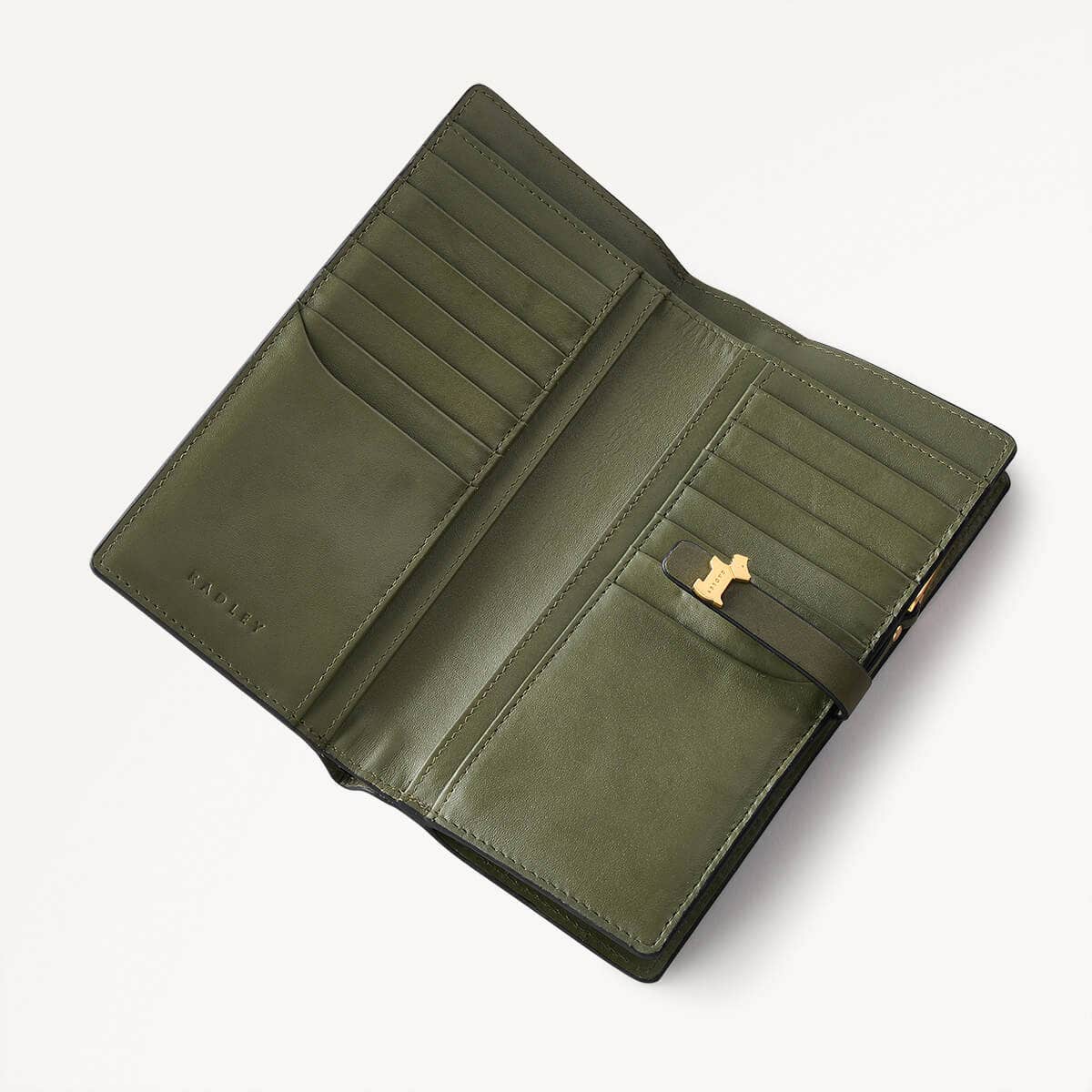 Newick Road Leather Large Bifold Wallet in Dark Olive - 110236