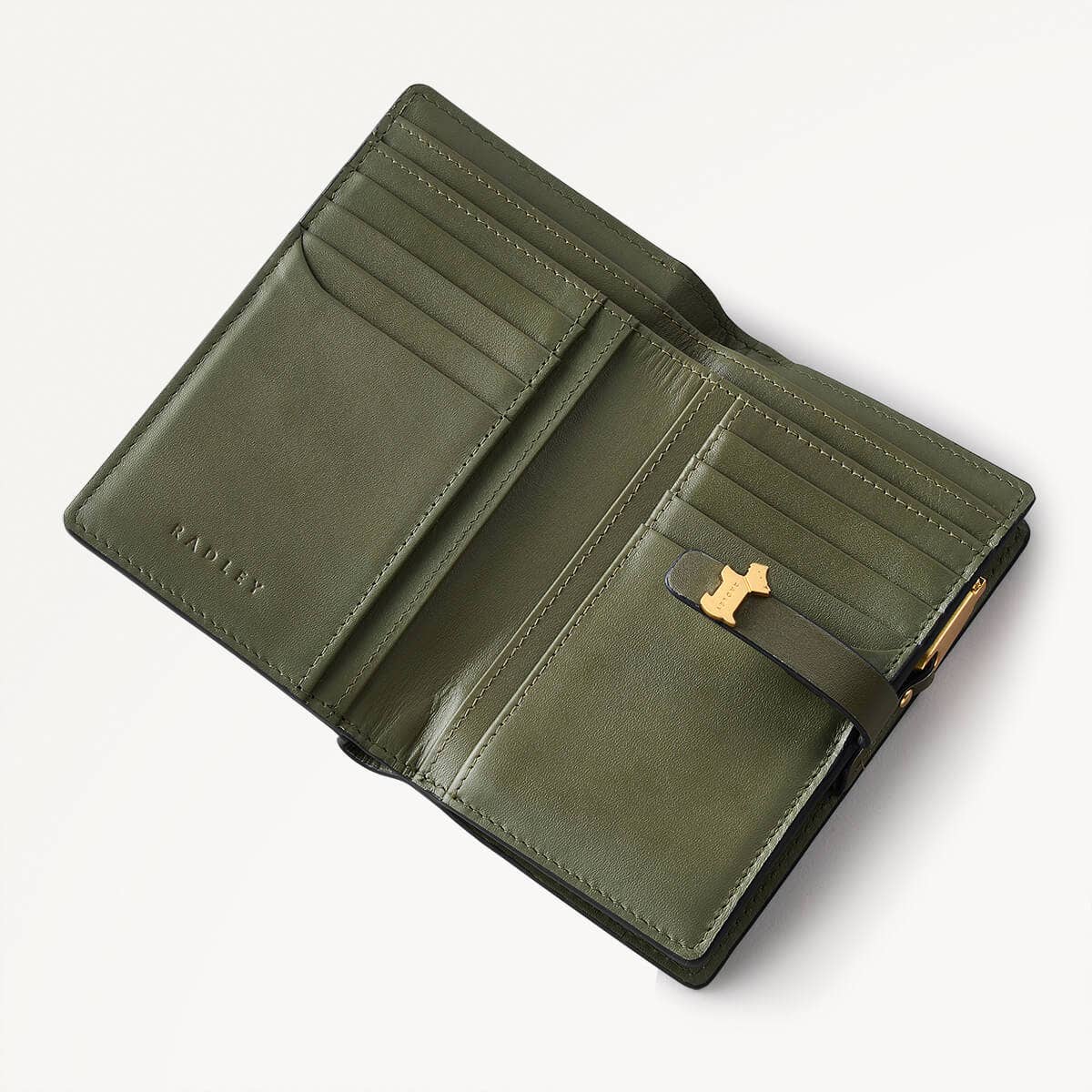 Newick Road Leather Medium Bifold Wallet in Dark Olive - 110237