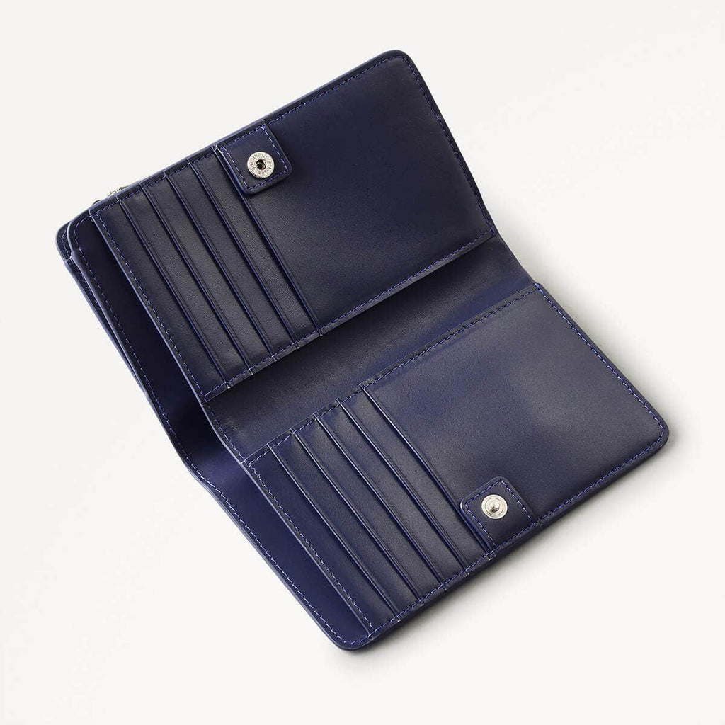 Heritage Dog Outline Leather Medium Bifold Wallet in Evenfall - 110238