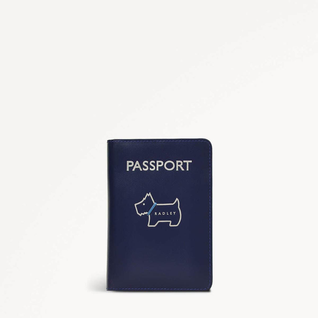 Heritage Dog Outline Leather Outline Passport Cover in Evenfall - 110239