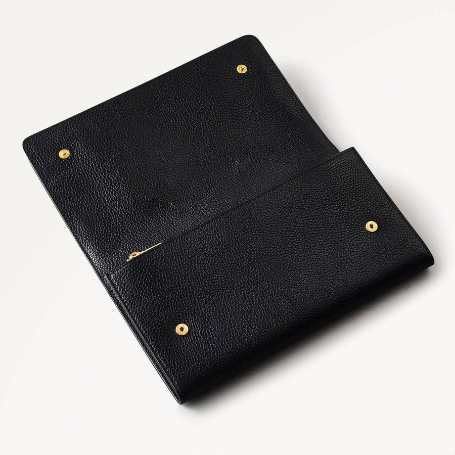 The Rathbone Leather Flapover Travel Wallet in Black - 110249