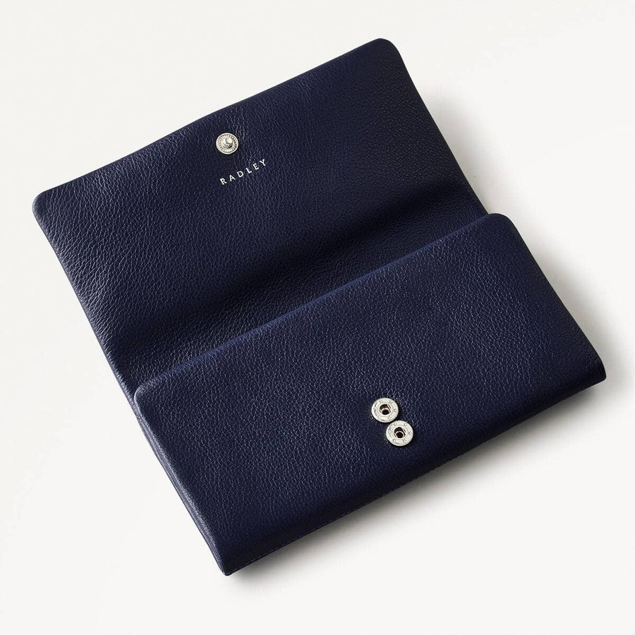 Mallow Street Leather Large Flapover Wallet in Evenfall - 110251