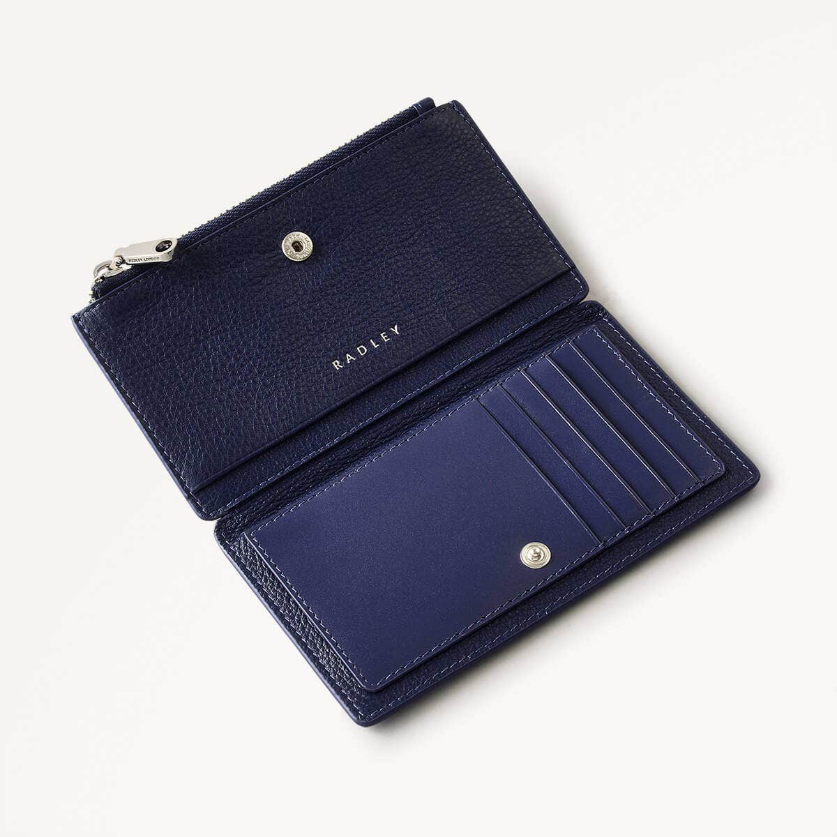 Coin Street Leather Medium Ziptop Wallet in Evenfall - 110254