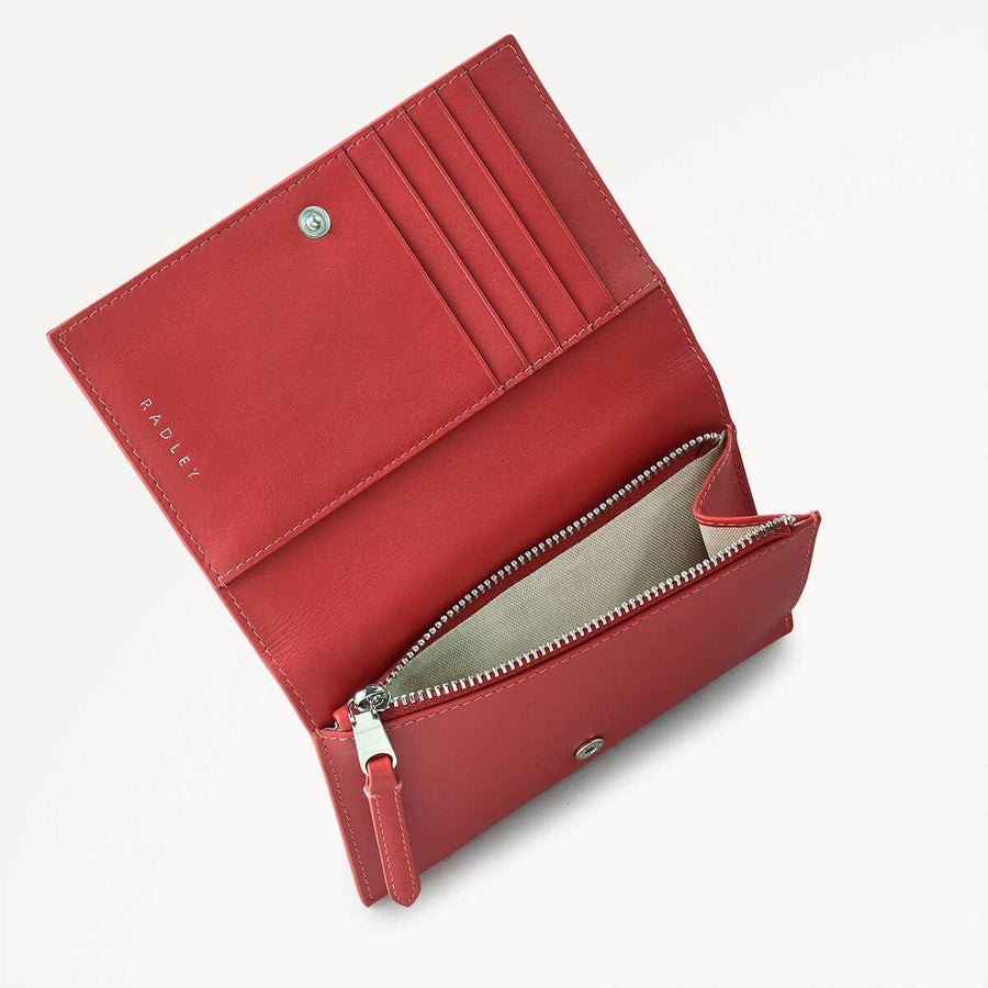 Lunar New Year Ss25 Medium Flapover Wallet Crimson - 110279