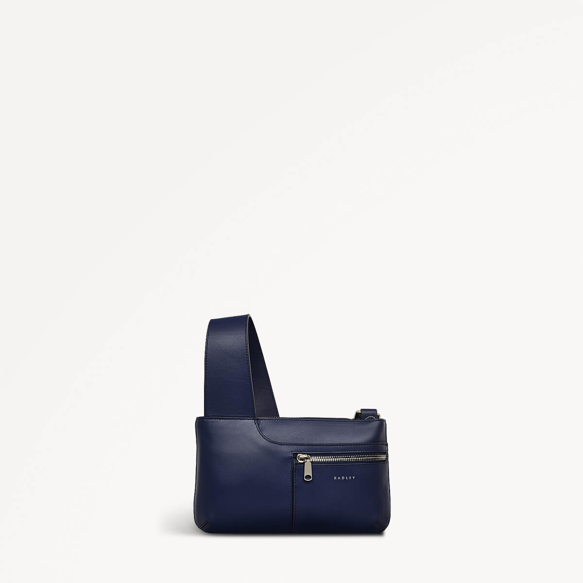 Pockets Leather Mini Ziptop Crossbody Bag in Evenfall - 110284