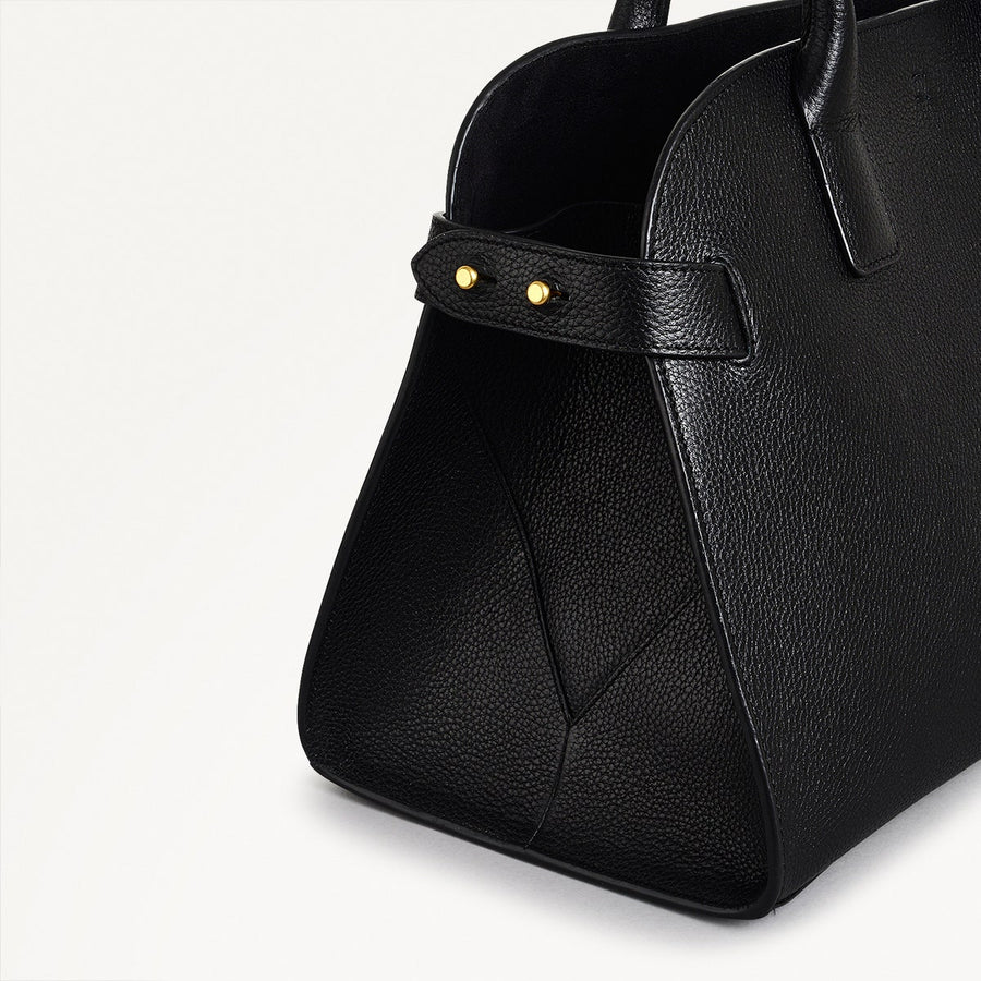 The Rathbone Leather Open Top Grab Bag in Black - 110285