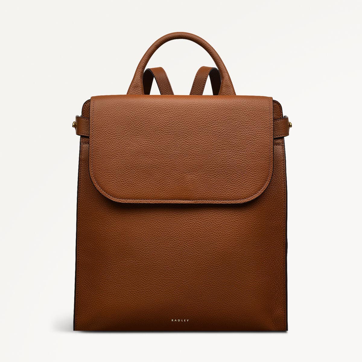 The Rathbone Leather Large Flapover Backpack in Saddle - 110289