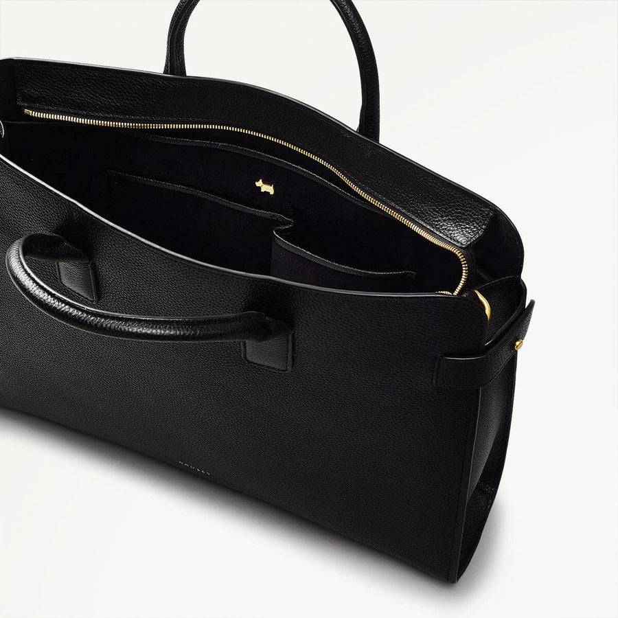 The Rathbone Leather Large Laptop Grab Bag in Black - 110290