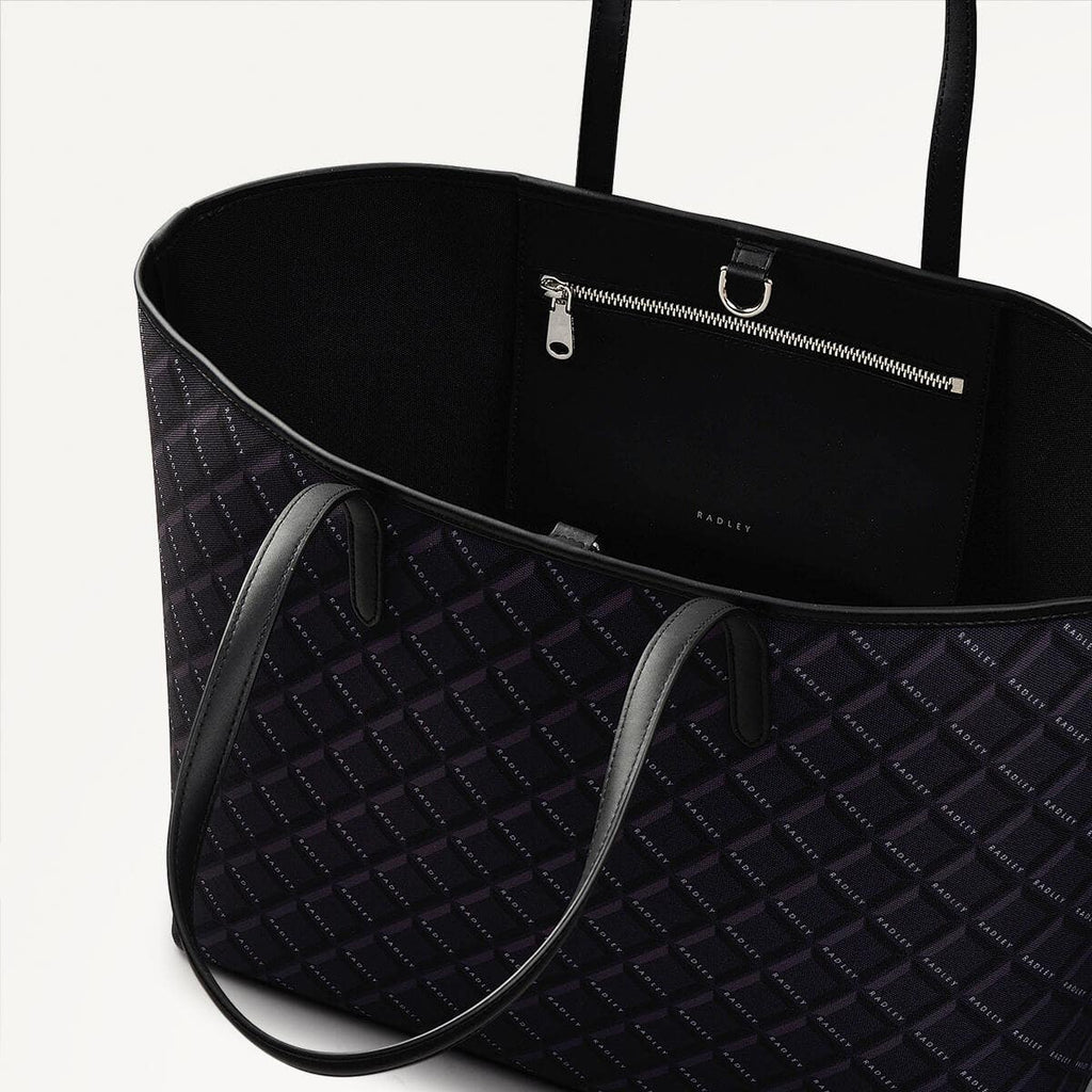 Southwell Gardens Fabric Open Top Tote Bag in Black - 110294