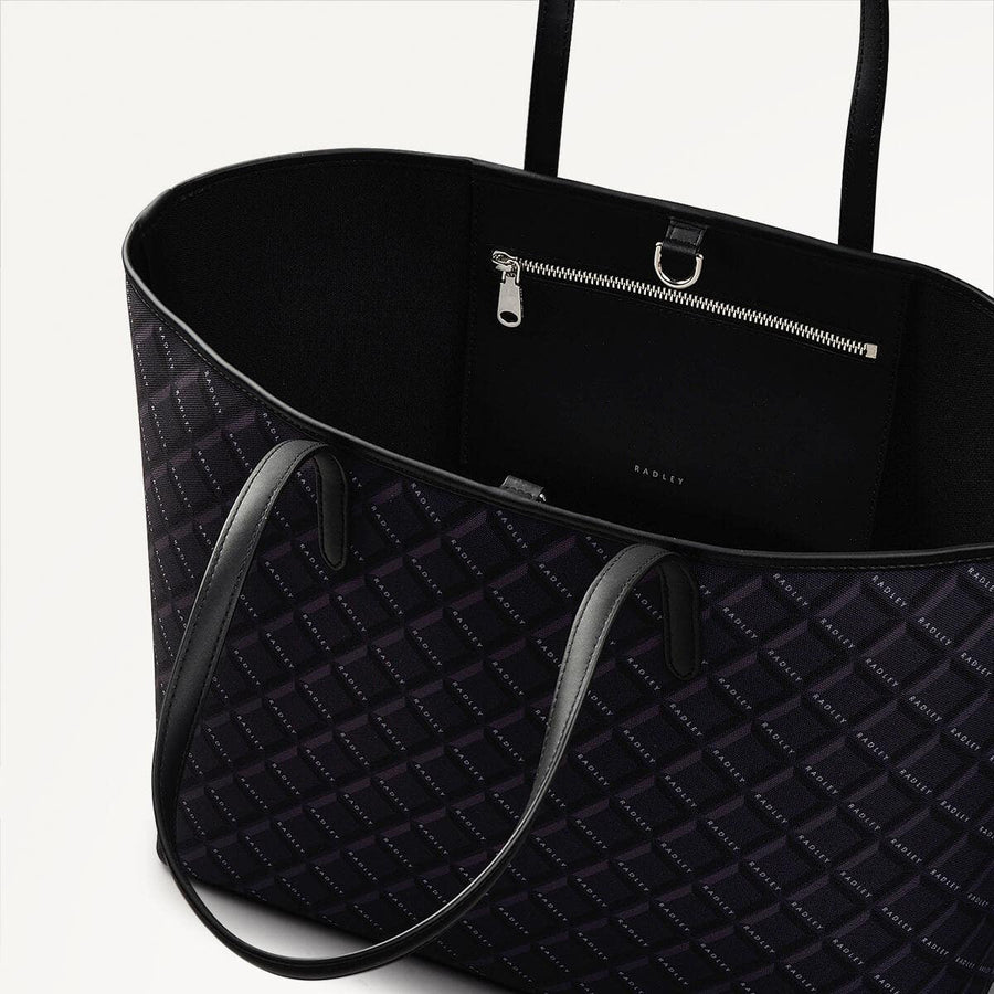 Southwell Gardens Fabric Open Top Tote Bag in Black - 110294