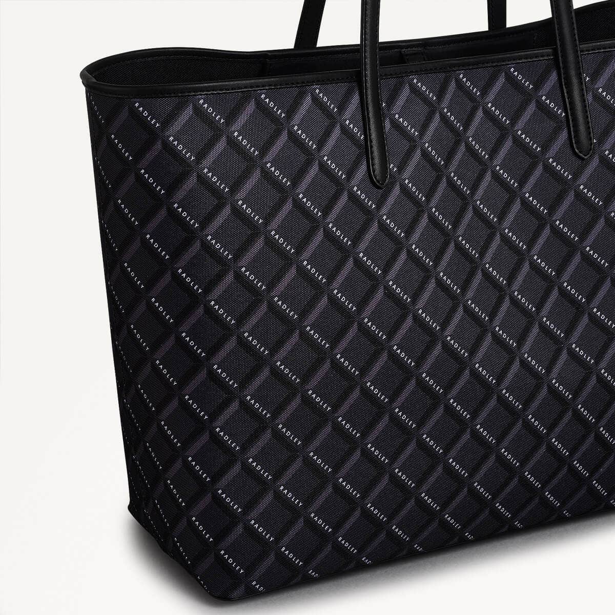 Southwell Gardens Fabric Open Top Tote Bag in Black - 110294