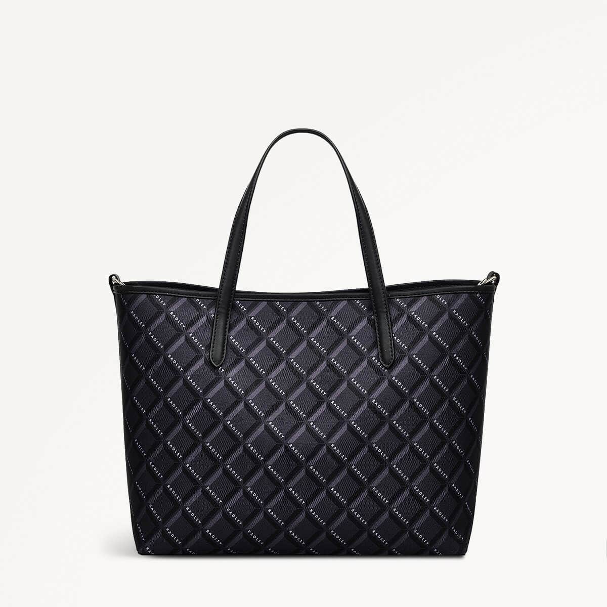 Southwell Gardens Fabric Open Top Satchel Bag in Black - 110295