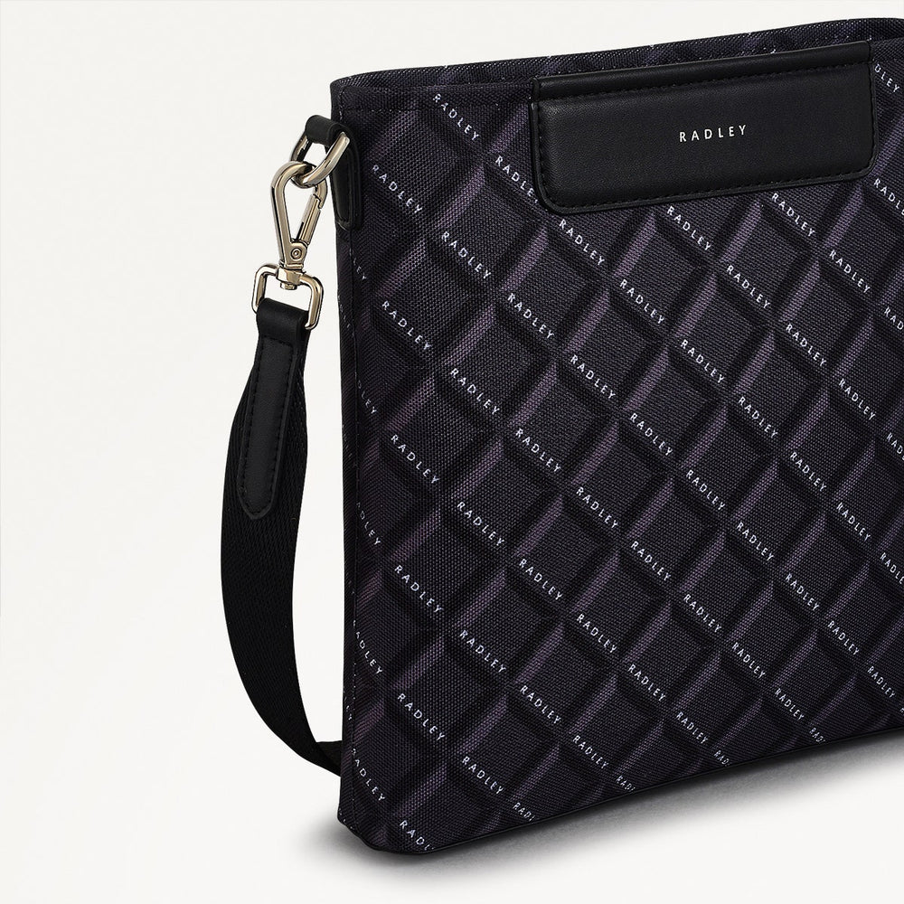 Southwell Gardens Fabric Small Ziptop Crossbody Bag in Black - 110297