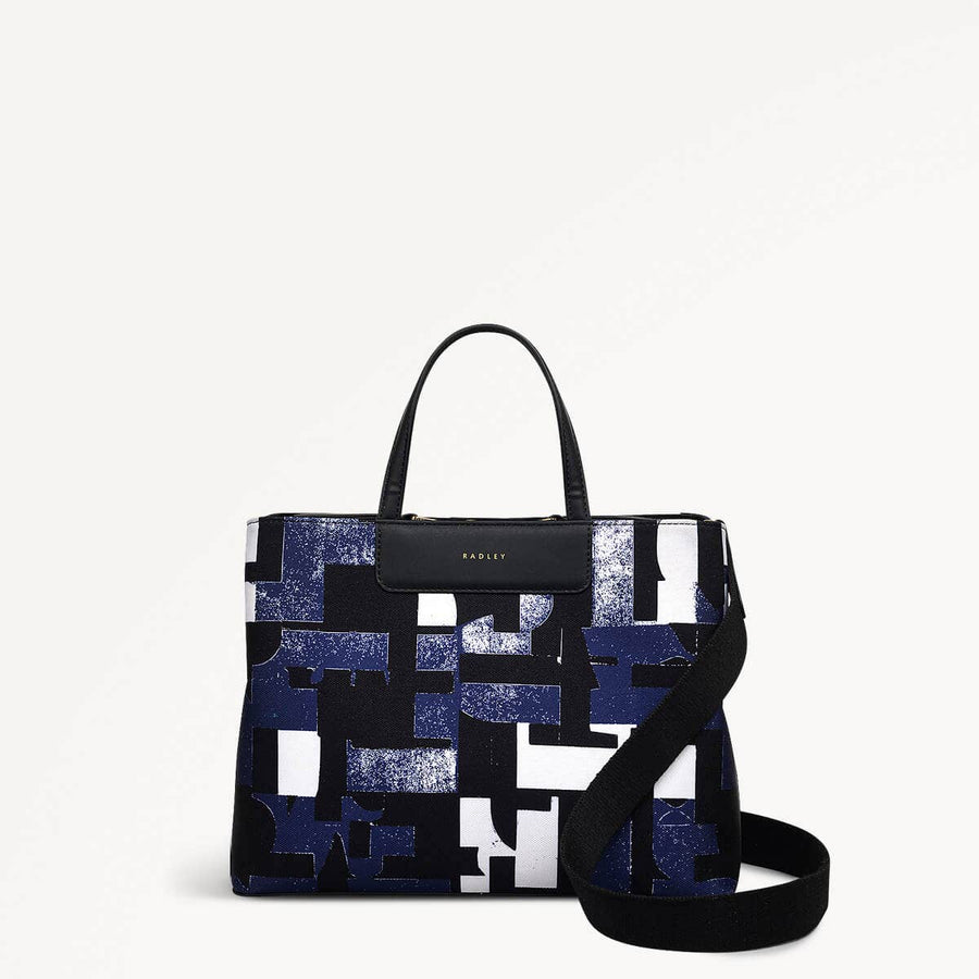 Southwell Gardens-Abstract Geo Medium Ziptop Satchel Bag - RHD11903