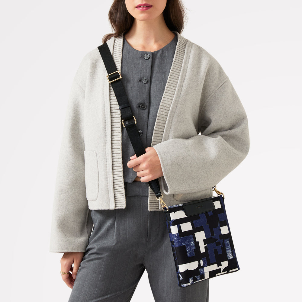 Southwell Gardens Fabric Small Ziptop Crossbody Bag in Evenfall - 110301