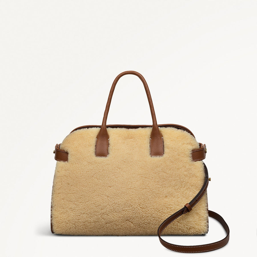 The Rathbone Shearling Medium Open Top Satchel Bag - RHD14801