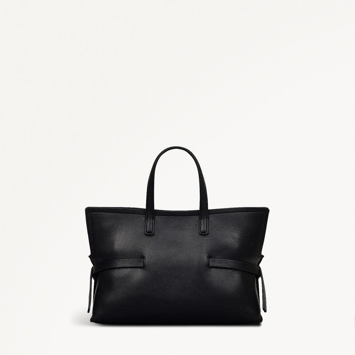 Fleet Street Leather Small Open Top Crossbody Bag in Black - 110306