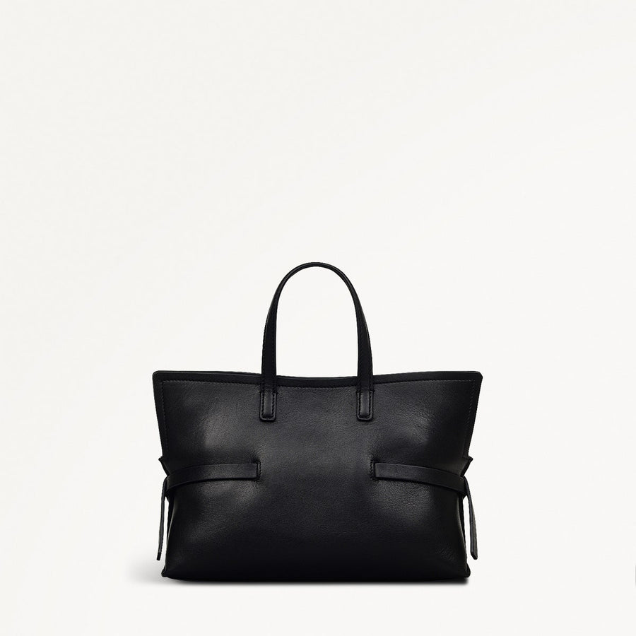 Fleet Street Leather Small Open Top Crossbody Bag in Black - 110306