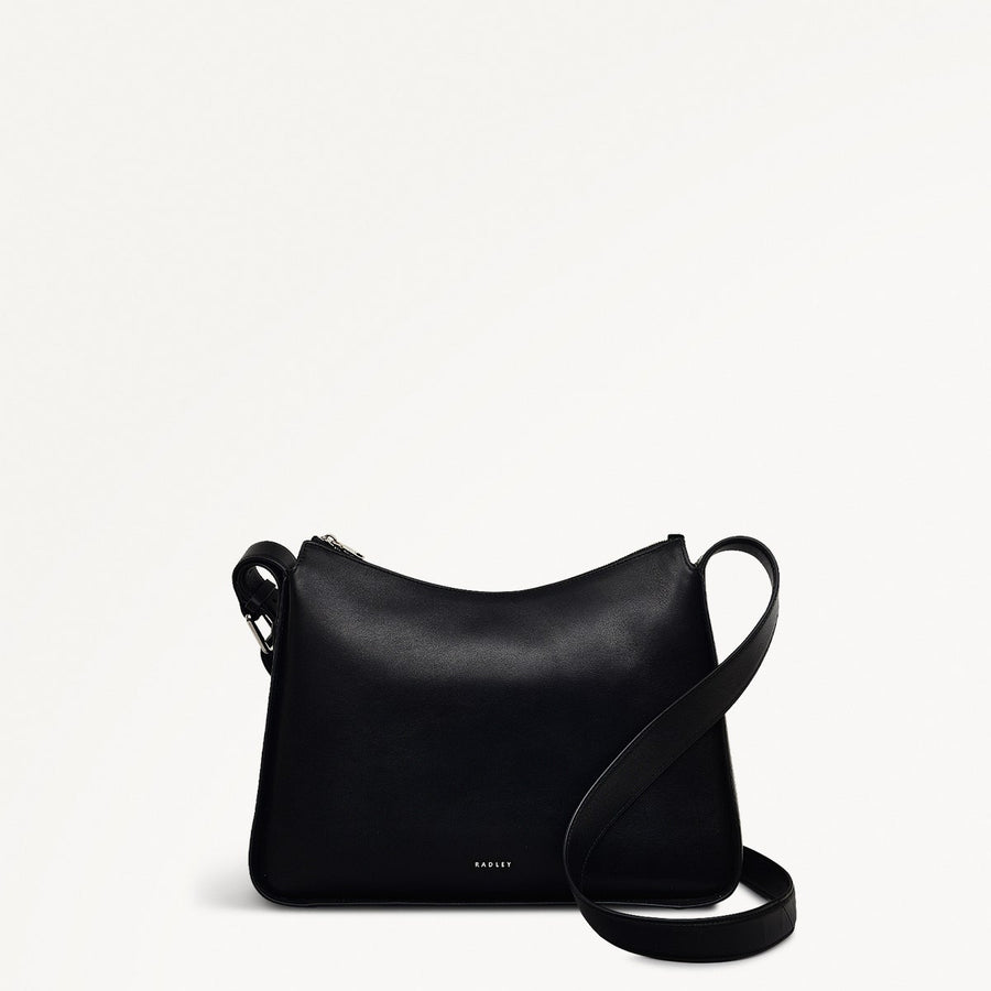 Westwell Lane Leather Medium Ziptop Crossbody Bag in Black - 110309