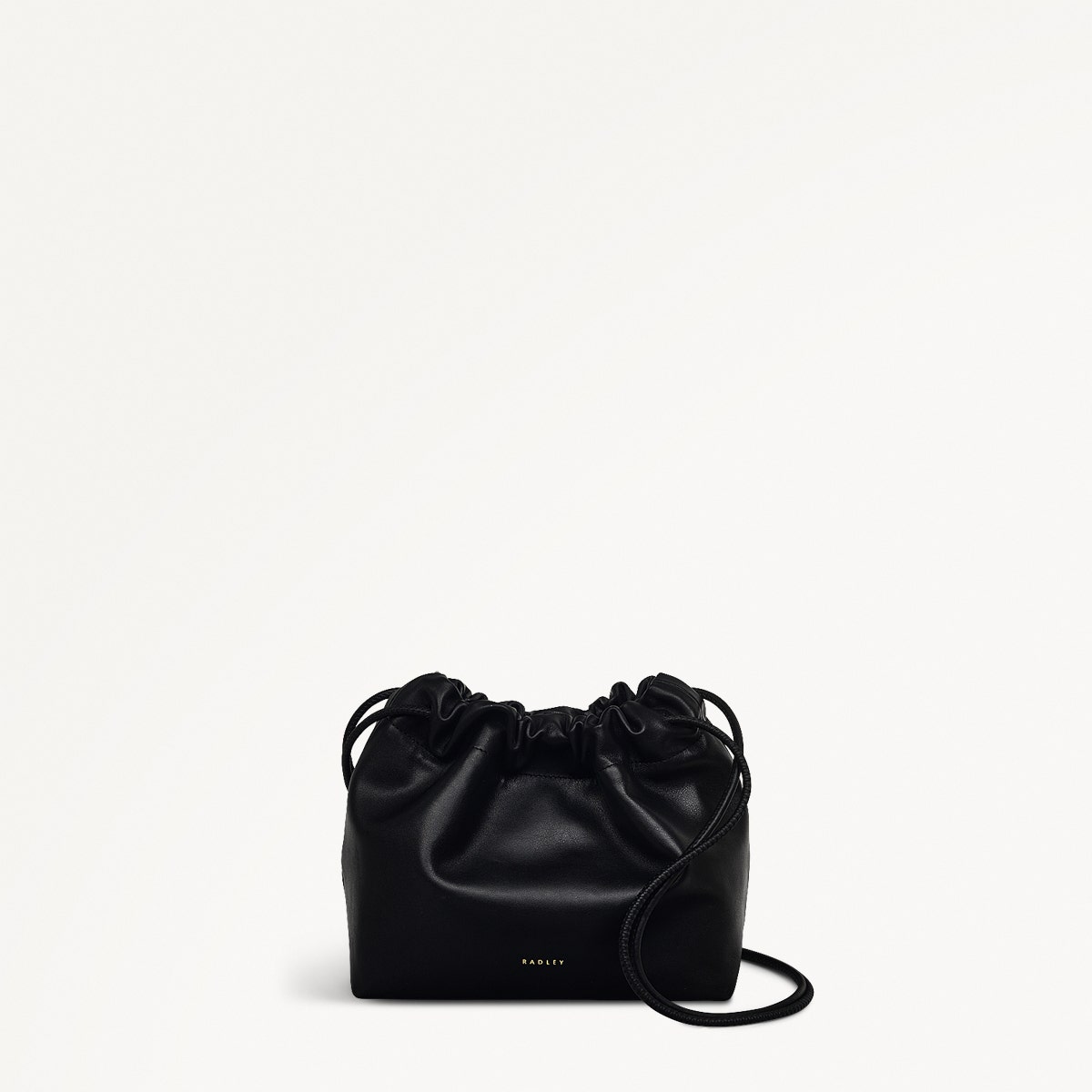 Blake Mews Leather Open Top Crossbody Bag in Black - 110314