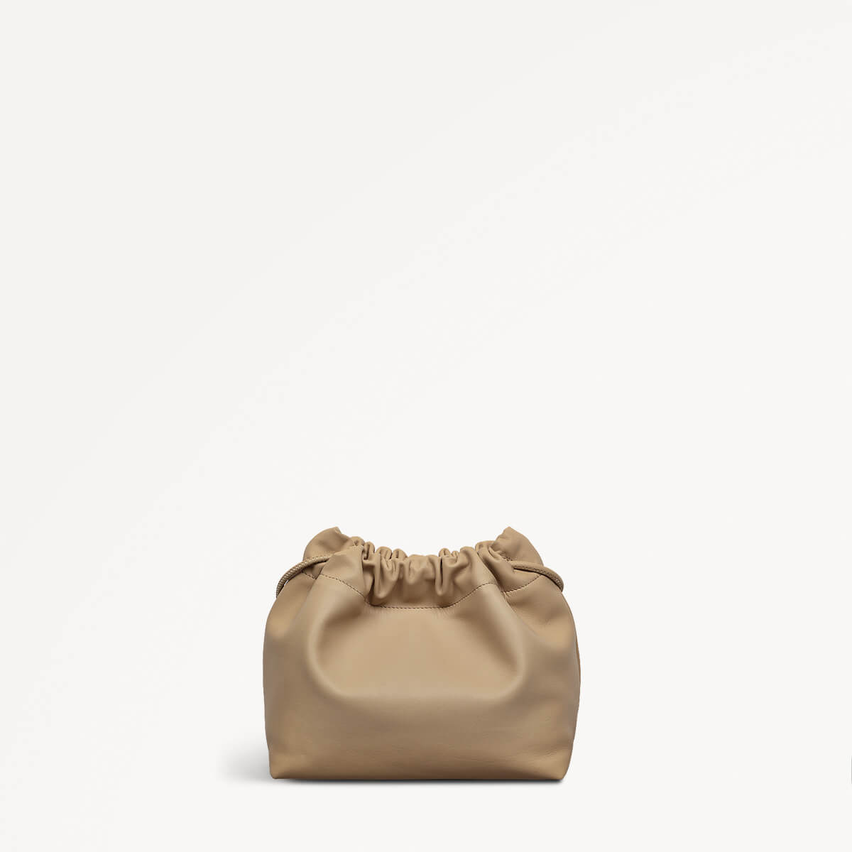 Blake Mews Leather Open Top Crossbody Bag in Stone - 110315