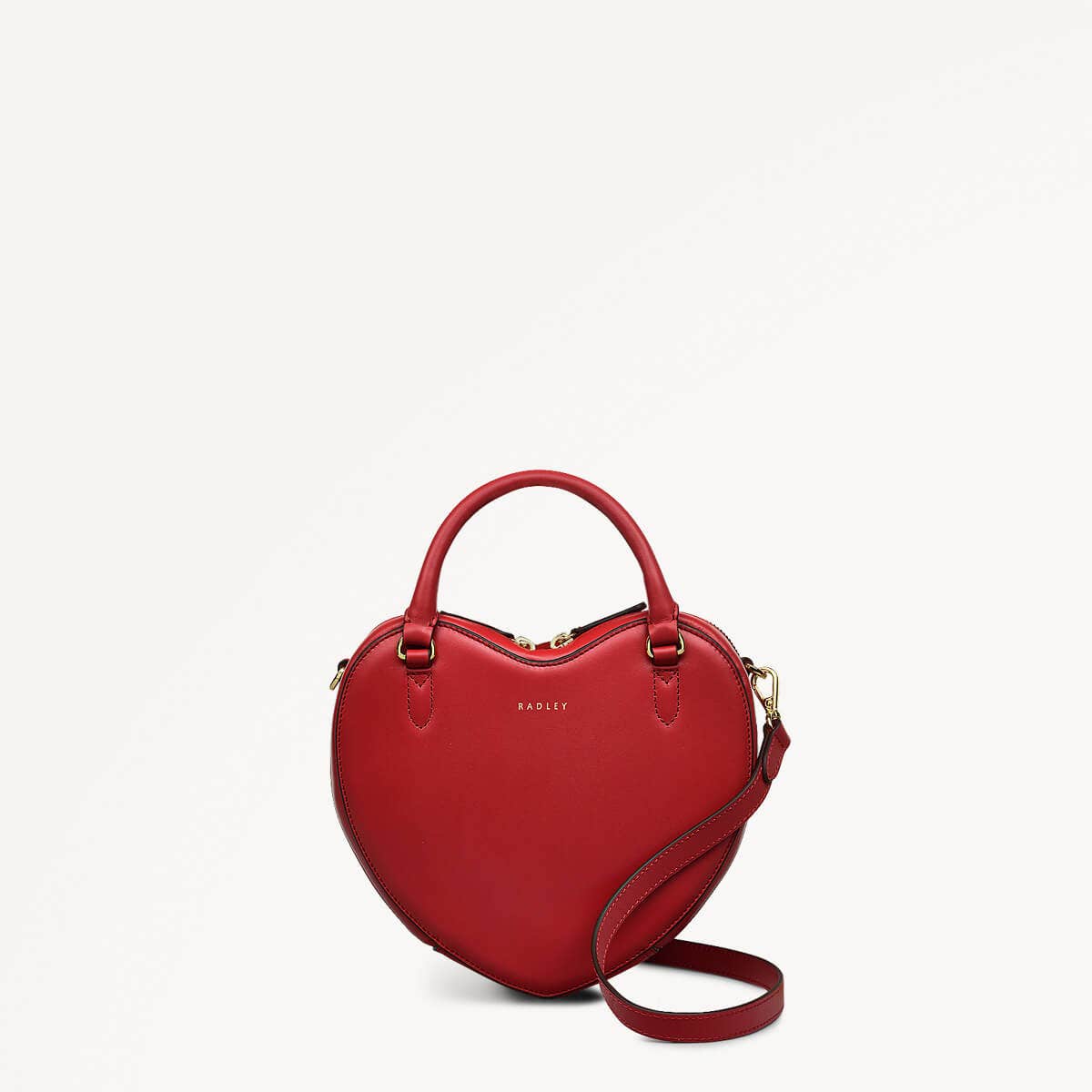 Valentines SS25 Leather Small Ziptop Crossbody Bag in Crimson - 110319