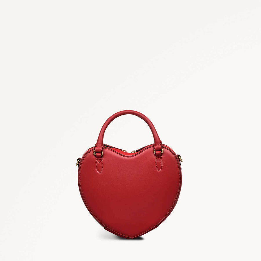 Valentines SS25 Leather Small Ziptop Crossbody Bag in Crimson - 110319