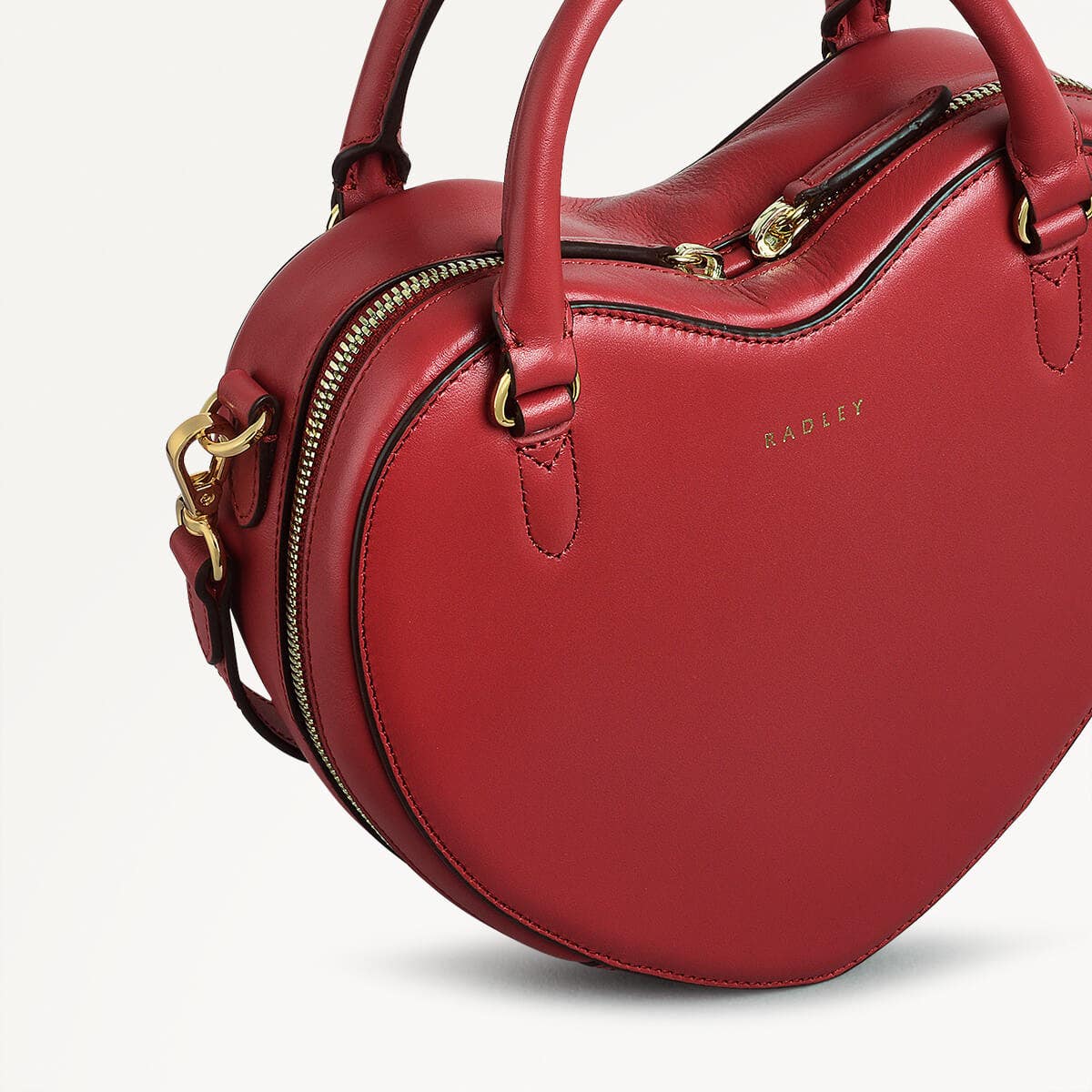 Valentines SS25 Leather Small Ziptop Crossbody Bag in Crimson - 110319