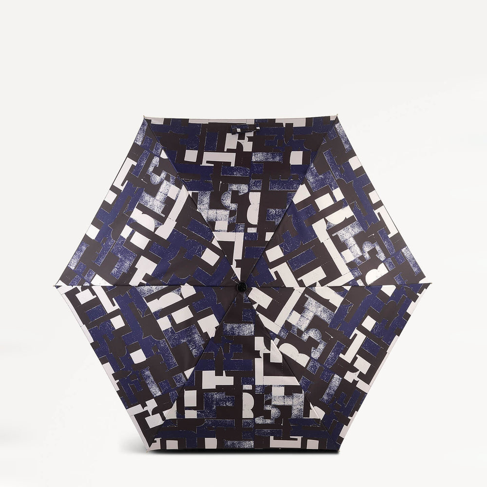 Abstract Geo Fabric Responsible Umbrella in Black - 110326