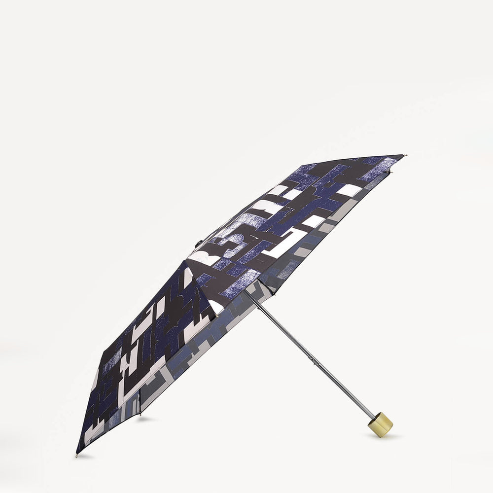Abstract Geo Fabric Responsible Umbrella in Black - 110326