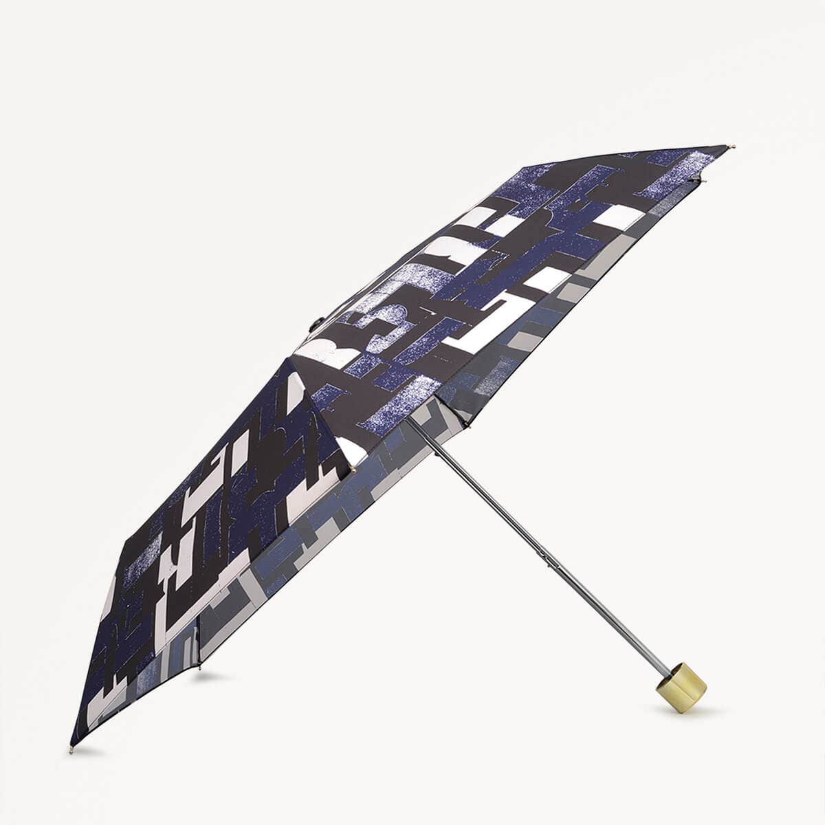Abstract Geo Fabric Responsible Umbrella in Black - 110326