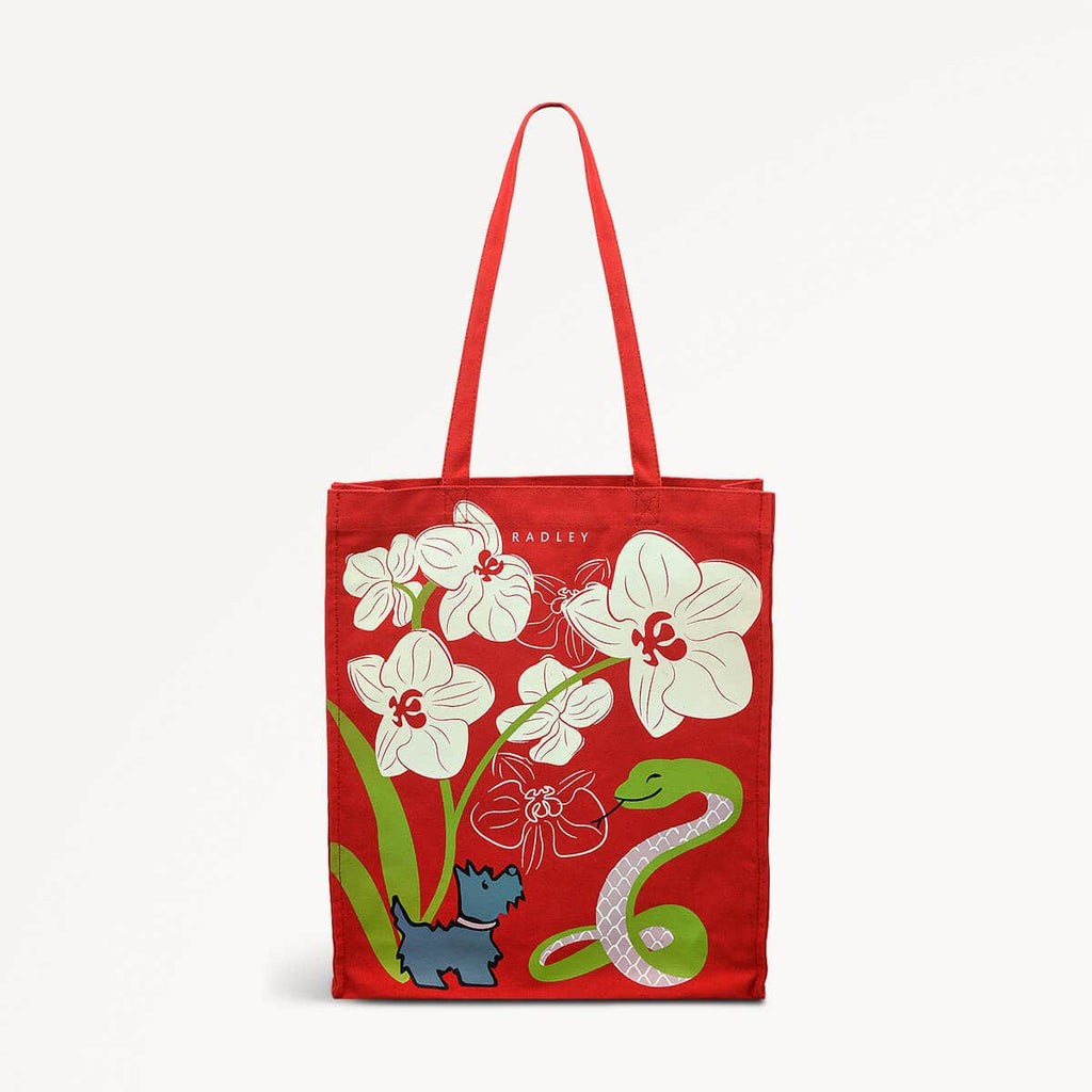 Lunar New Year SS25 Fabric Open Top Tote in Crimson - 110330