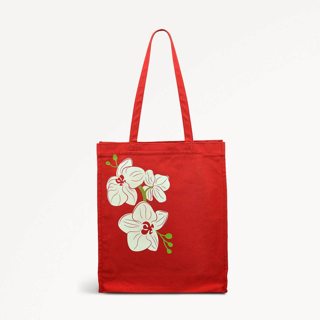 Lunar New Year SS25 Fabric Open Top Tote in Crimson - 110330