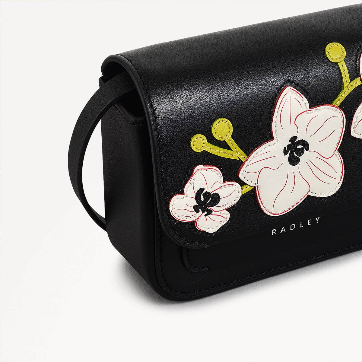 Lunar New Year SS25 Leather Mini Flapover Crossbody Bag in Black - 110331