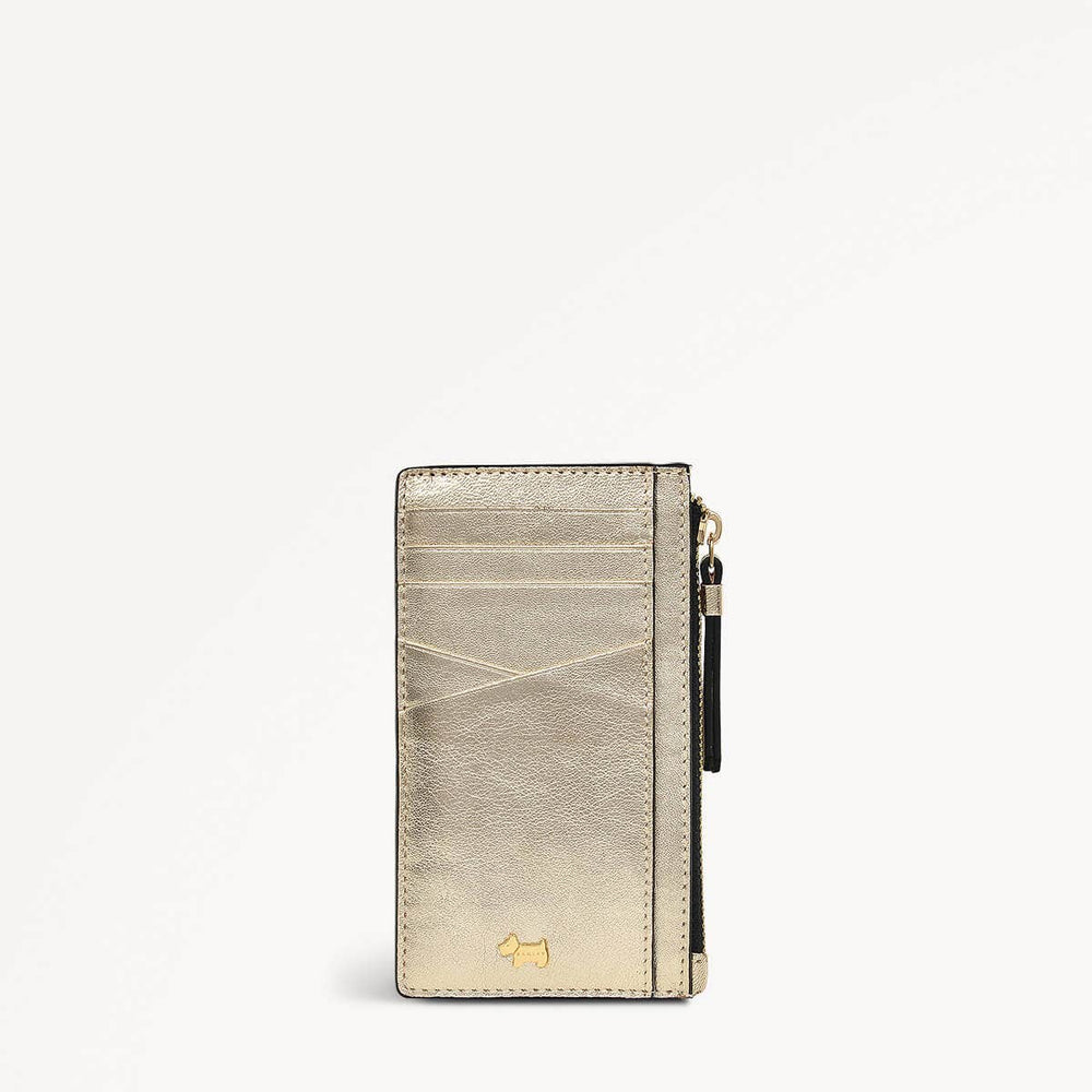 Drapers Road Leather Medium Ziptop Coin Purse in Icy Gold - 110355