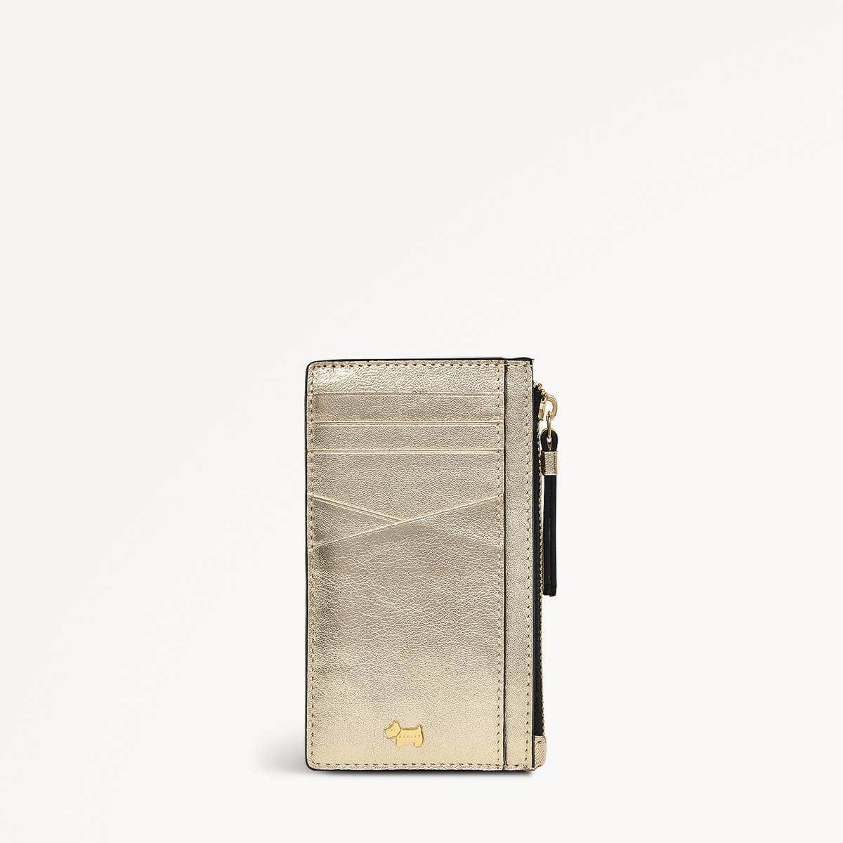 Drapers Road Leather Medium Ziptop Coin Purse in Icy Gold - 110355