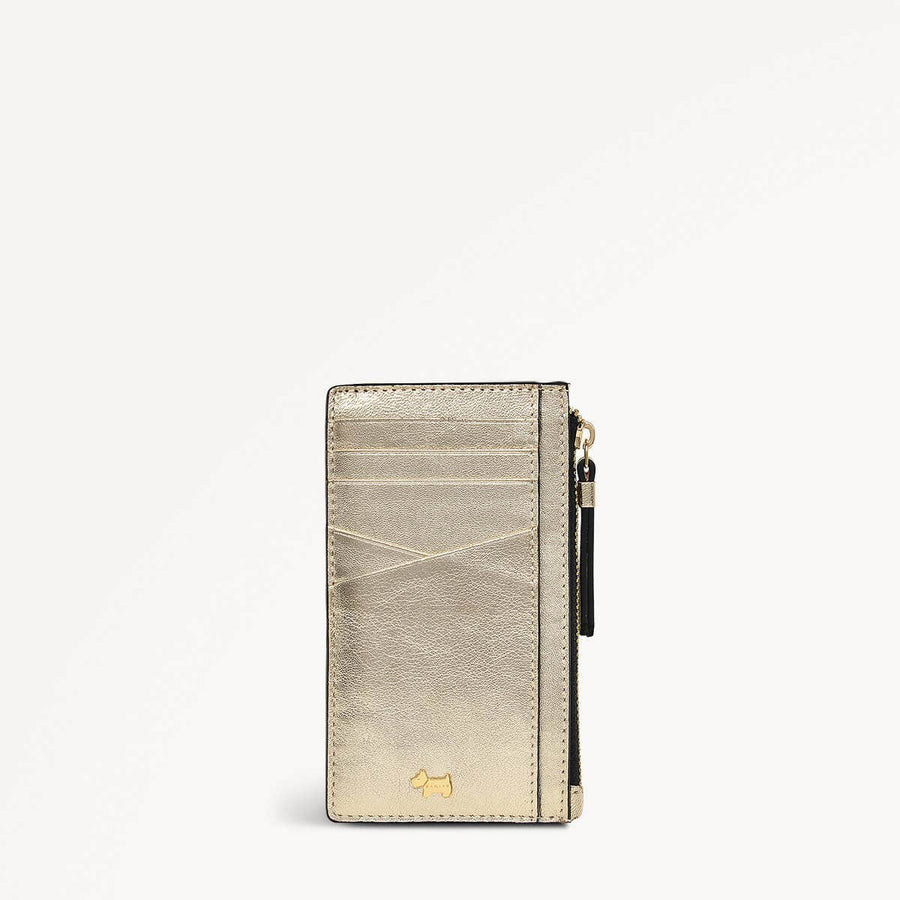 Drapers Road Leather Medium Ziptop Coin Purse in Icy Gold - 110355