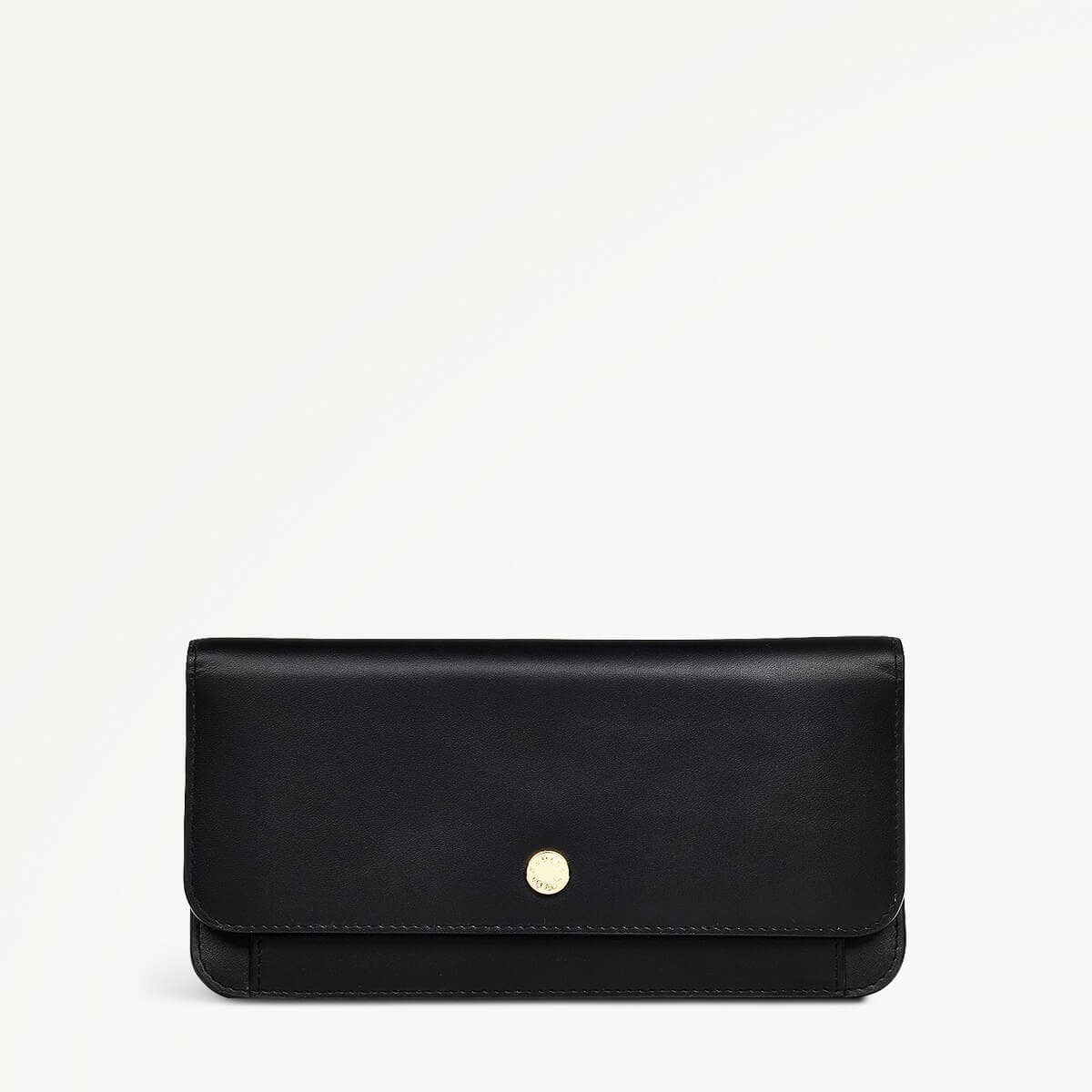 Argyll Street Leather Large Flapover Wallet in Black - 110359