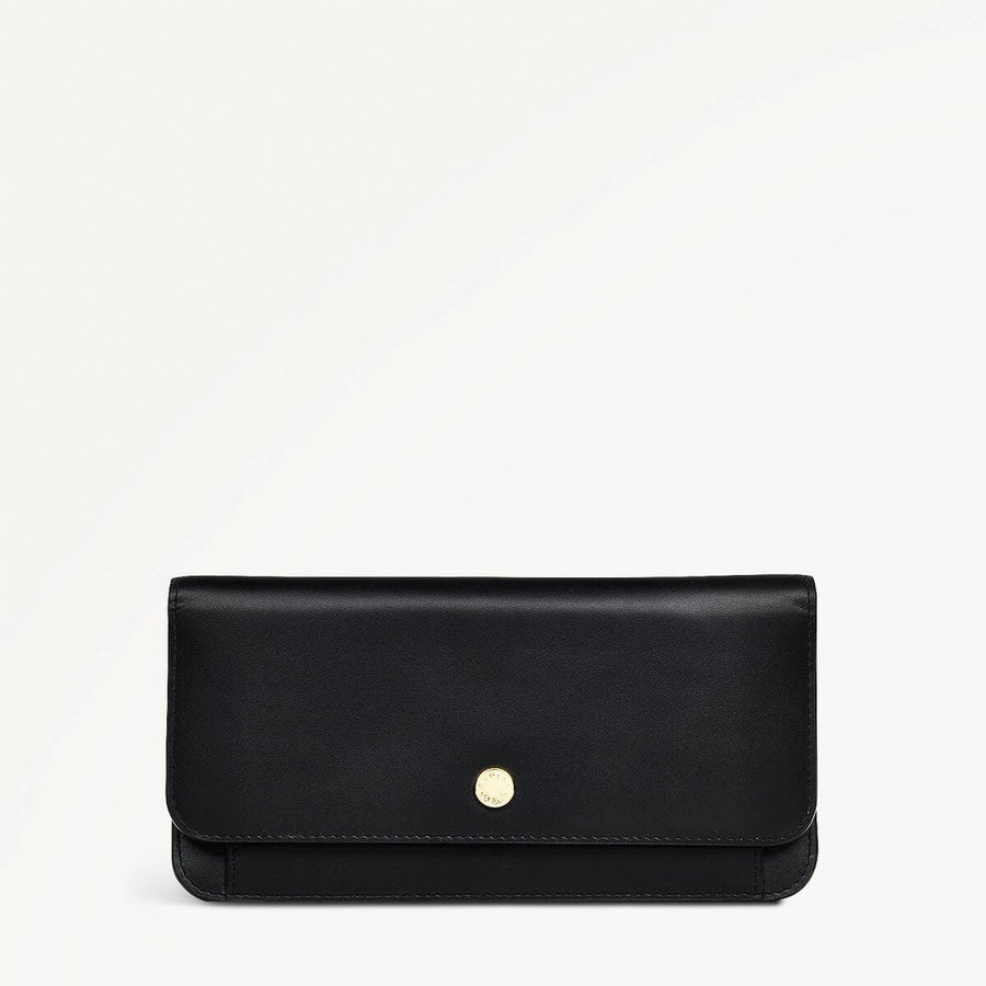 Argyll Street Leather Large Flapover Wallet in Black - 110359